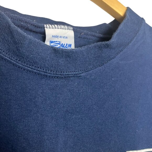 Vintage Notre Dame Fighting Irish Tee Shirt Size M Blue Gray Retro Colorblock - Picture 2 of 7